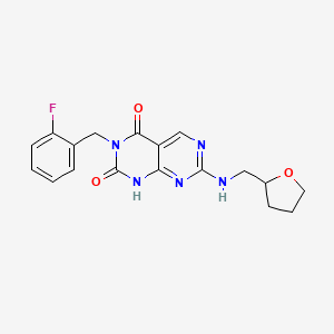 3-(2-fluorobenzyl)-7-[(tetrahydrofuran-2-ylmethyl)amino]pyrimido[4,5-d]pyrimidine-2,4(1H,3H)-dione