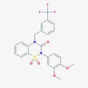 2-(3,4-dimethoxyphenyl)-4-(3-(trifluoromethyl)benzyl)-2H-benzo[e][1,2,4]thiadiazin-3(4H)-one 1,1-dioxide