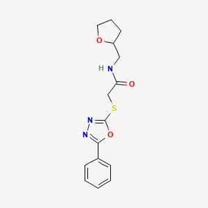 molecular formula C15H17N3O3S B2377066 N-[(oxolan-2-yl)methyl]-2-[(5-phenyl-1,3,4-oxadiazol-2-yl)sulfanyl]acetamide CAS No. 557783-83-2