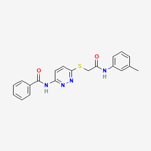 molecular formula C20H18N4O2S B2377078 N-(6-((2-oxo-2-(m-tolylamino)ethyl)thio)pyridazin-3-yl)benzamide CAS No. 1021075-33-1