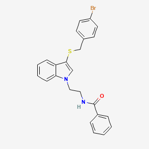 molecular formula C24H21BrN2OS B2377115 N-[2-(3-{[(4-bromophenyl)methyl]sulfanyl}-1H-indol-1-yl)ethyl]benzamide CAS No. 532969-45-2