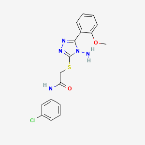 molecular formula C18H18ClN5O2S B2377164 2-{[4-amino-5-(2-methoxyphenyl)-4H-1,2,4-triazol-3-yl]sulfanyl}-N-(3-chloro-4-methylphenyl)acetamide CAS No. 734536-34-6