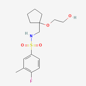 4-fluoro-N-((1-(2-hydroxyethoxy)cyclopentyl)methyl)-3-methylbenzenesulfonamide