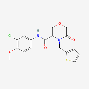 molecular formula C17H17ClN2O4S B2377228 N-(3-chloro-4-methoxyphenyl)-5-oxo-4-(thiophen-2-ylmethyl)morpholine-3-carboxamide CAS No. 1421441-46-4