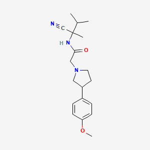 molecular formula C19H27N3O2 B2377245 N-(1-cyano-1,2-dimethylpropyl)-2-[3-(4-methoxyphenyl)pyrrolidin-1-yl]acetamide CAS No. 1258771-02-6