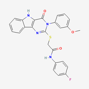 N-(4-fluorophenyl)-2-[[3-(3-methoxyphenyl)-4-oxo-5H-pyrimido[5,4-b]indol-2-yl]sulfanyl]acetamide