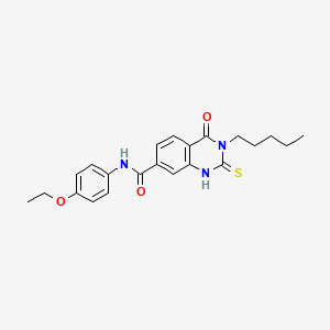 molecular formula C22H25N3O3S B2377252 N-(4-ethoxyphenyl)-4-oxo-3-pentyl-2-sulfanylidene-1H-quinazoline-7-carboxamide CAS No. 362500-96-7