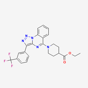 molecular formula C24H22F3N5O2 B2377256 ETHYL 1-{3-[3-(TRIFLUOROMETHYL)PHENYL]-[1,2,3]TRIAZOLO[1,5-A]QUINAZOLIN-5-YL}PIPERIDINE-4-CARBOXYLATE CAS No. 872206-37-6