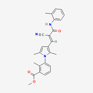 methyl 3-[3-[(E)-2-cyano-3-(2-methylanilino)-3-oxoprop-1-enyl]-2,5-dimethylpyrrol-1-yl]-2-methylbenzoate