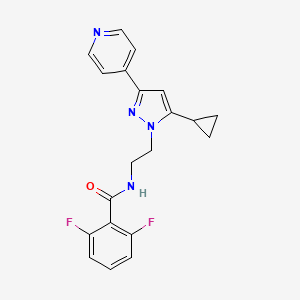 molecular formula C20H18F2N4O B2377266 N-(2-(5-cyclopropyl-3-(pyridin-4-yl)-1H-pyrazol-1-yl)ethyl)-2,6-difluorobenzamide CAS No. 1797235-82-5