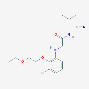 2-{[3-chloro-2-(2-ethoxyethoxy)phenyl]amino}-N-(1-cyano-1,2-dimethylpropyl)acetamide