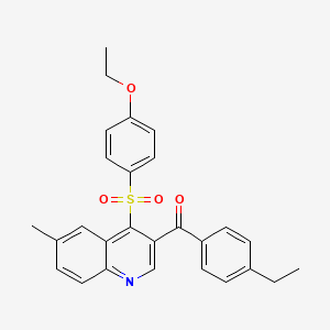 (4-((4-Ethoxyphenyl)sulfonyl)-6-methylquinolin-3-yl)(4-ethylphenyl)methanone