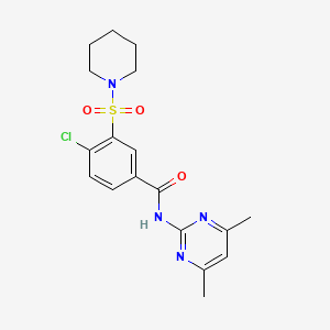 4-chloro-N-(4,6-dimethylpyrimidin-2-yl)-3-(piperidin-1-ylsulfonyl)benzamide