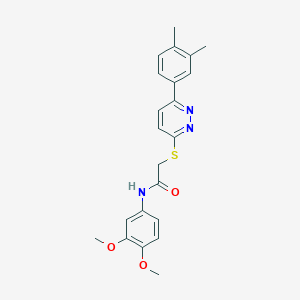 molecular formula C22H23N3O3S B2377275 N-(3,4-dimethoxyphenyl)-2-{[6-(3,4-dimethylphenyl)pyridazin-3-yl]sulfanyl}acetamide CAS No. 899968-57-1