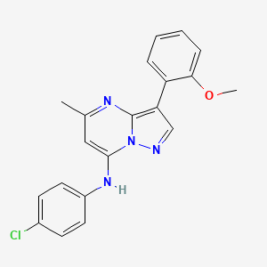 molecular formula C20H17ClN4O B2377292 N-(4-chlorophenyl)-3-(2-methoxyphenyl)-5-methylpyrazolo[1,5-a]pyrimidin-7-amine CAS No. 890621-36-0