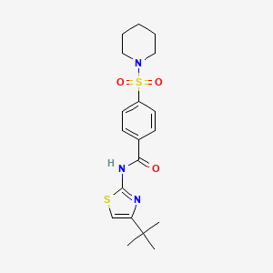 molecular formula C19H25N3O3S2 B2377293 N-(4-tert-butyl-1,3-thiazol-2-yl)-4-(piperidine-1-sulfonyl)benzamide CAS No. 325979-87-1