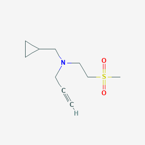 molecular formula C10H17NO2S B2377297 N-(Cyclopropylmethyl)-N-(2-methylsulfonylethyl)prop-2-yn-1-amine CAS No. 1465361-20-9