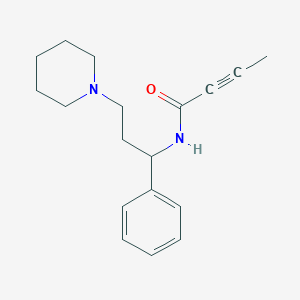 molecular formula C18H24N2O B2377307 N-(1-Phenyl-3-piperidin-1-ylpropyl)but-2-ynamide CAS No. 2411227-73-9
