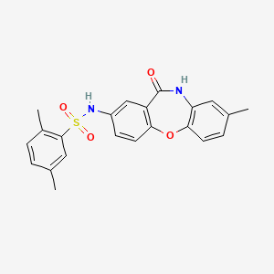 2,5-dimethyl-N-(8-methyl-11-oxo-10,11-dihydrodibenzo[b,f][1,4]oxazepin-2-yl)benzenesulfonamide