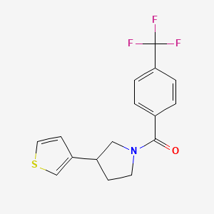 (3-(Thiophen-3-yl)pyrrolidin-1-yl)(4-(trifluoromethyl)phenyl)methanone
