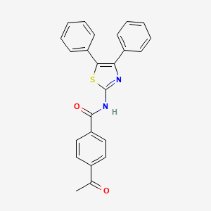 molecular formula C24H18N2O2S B2377329 4-acetyl-N-(4,5-diphenyl-1,3-thiazol-2-yl)benzamide CAS No. 313683-72-6