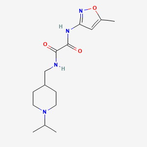 molecular formula C15H24N4O3 B2377330 N1-((1-isopropylpiperidin-4-yl)methyl)-N2-(5-methylisoxazol-3-yl)oxalamide CAS No. 946382-50-9