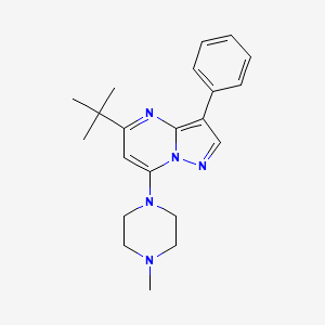 molecular formula C21H27N5 B2377333 5-Tert-butyl-7-(4-methylpiperazin-1-yl)-3-phenylpyrazolo[1,5-a]pyrimidine CAS No. 899388-83-1
