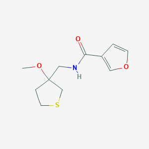 molecular formula C11H15NO3S B2377334 N-[(3-METHOXYTHIOLAN-3-YL)METHYL]FURAN-3-CARBOXAMIDE CAS No. 1448050-15-4