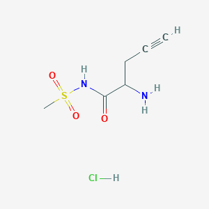 molecular formula C6H11ClN2O3S B2377335 2-amino-N-methanesulfonylpent-4-ynamide hydrochloride CAS No. 2094130-11-5