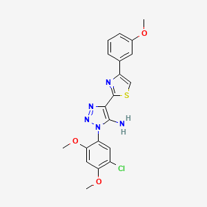 molecular formula C20H18ClN5O3S B2377347 1-(5-chloro-2,4-dimethoxyphenyl)-4-(4-(3-methoxyphenyl)thiazol-2-yl)-1H-1,2,3-triazol-5-amine CAS No. 1251671-62-1