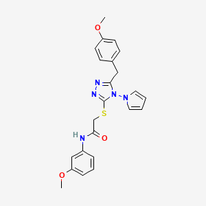 2-((5-(4-methoxybenzyl)-4-(1H-pyrrol-1-yl)-4H-1,2,4-triazol-3-yl)thio)-N-(3-methoxyphenyl)acetamide