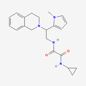molecular formula C21H26N4O2 B2377375 N1-cyclopropyl-N2-(2-(3,4-dihydroisoquinolin-2(1H)-yl)-2-(1-methyl-1H-pyrrol-2-yl)ethyl)oxalamide CAS No. 1049351-95-2