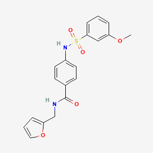 molecular formula C19H18N2O5S B2377392 N-[(furan-2-yl)methyl]-4-(3-methoxybenzenesulfonamido)benzamide CAS No. 690962-42-6