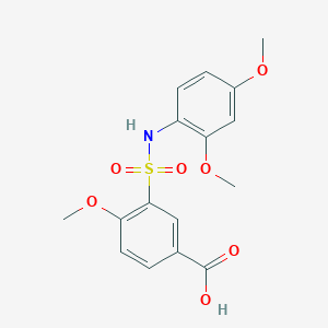 molecular formula C16H17NO7S B2377396 3-[(2,4-Dimethoxyphenyl)sulfamoyl]-4-methoxybenzoic acid CAS No. 710989-33-6