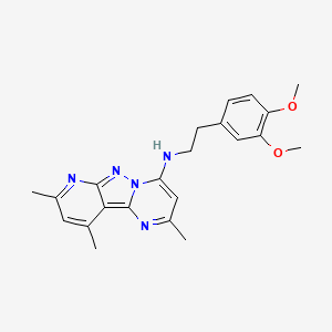 molecular formula C22H25N5O2 B2377399 N-[2-(3,4-dimethoxyphenyl)ethyl]-4,11,13-trimethyl-3,7,8,10-tetrazatricyclo[7.4.0.02,7]trideca-1,3,5,8,10,12-hexaen-6-amine CAS No. 896840-60-1
