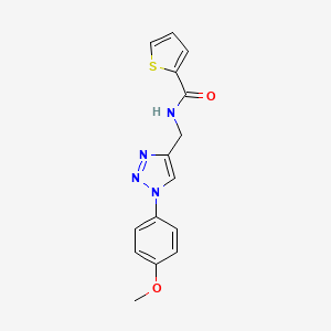 molecular formula C15H14N4O2S B2377409 N-[[1-(4-Methoxyphenyl)triazol-4-yl]methyl]thiophene-2-carboxamide CAS No. 2380040-01-5