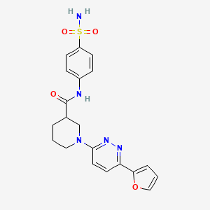 molecular formula C20H21N5O4S B2377417 1-[6-(furan-2-yl)pyridazin-3-yl]-N-(4-sulfamoylphenyl)piperidine-3-carboxamide CAS No. 1105229-40-0