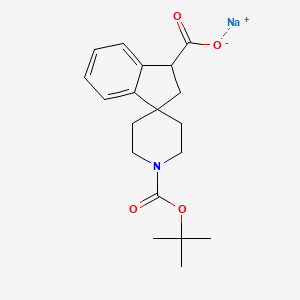 B2377418 Sodium 1'-[(tert-butoxy)carbonyl]-2,3-dihydrospiro[indene-1,4'-piperidine]-3-carboxylate CAS No. 2197062-89-6