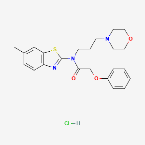 molecular formula C23H28ClN3O3S B2377433 N-(6-methylbenzo[d]thiazol-2-yl)-N-(3-morpholinopropyl)-2-phenoxyacetamide hydrochloride CAS No. 1215557-50-8
