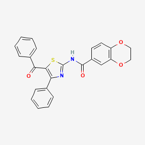 molecular formula C25H18N2O4S B2377445 N-(5-benzoyl-4-phenyl-1,3-thiazol-2-yl)-2,3-dihydro-1,4-benzodioxine-6-carboxamide CAS No. 477554-66-8