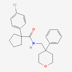 molecular formula C24H28ClNO2 B2377451 1-(4-chlorophenyl)-N-[(4-phenyloxan-4-yl)methyl]cyclopentane-1-carboxamide CAS No. 1207052-15-0