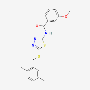 molecular formula C19H19N3O2S2 B2377459 N-(5-((2,5-dimethylbenzyl)thio)-1,3,4-thiadiazol-2-yl)-3-methoxybenzamide CAS No. 868974-71-4