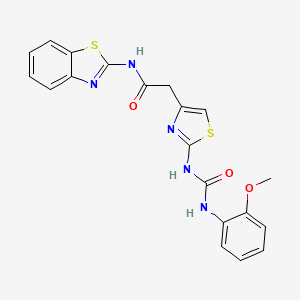 molecular formula C20H17N5O3S2 B2377466 N-(benzo[d]thiazol-2-yl)-2-(2-(3-(2-methoxyphenyl)ureido)thiazol-4-yl)acetamide CAS No. 897614-07-2