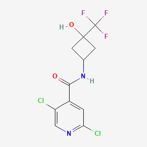molecular formula C11H9Cl2F3N2O2 B2377478 2,5-dichloro-N-[3-hydroxy-3-(trifluoromethyl)cyclobutyl]pyridine-4-carboxamide CAS No. 2094697-24-0