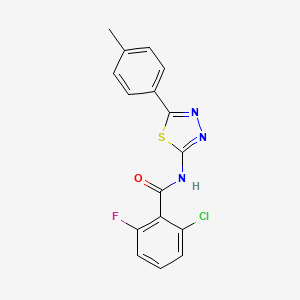 molecular formula C16H11ClFN3OS B2377480 2-chloro-6-fluoro-N-[5-(4-methylphenyl)-1,3,4-thiadiazol-2-yl]benzamide CAS No. 391862-63-8