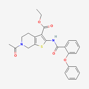 molecular formula C25H24N2O5S B2377484 Ethyl 6-acetyl-2-(2-phenoxybenzamido)-4,5,6,7-tetrahydrothieno[2,3-c]pyridine-3-carboxylate CAS No. 920479-26-1
