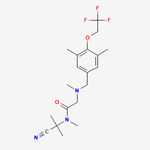 molecular formula C19H26F3N3O2 B2377491 N-(1-cyano-1-methylethyl)-2-({[3,5-dimethyl-4-(2,2,2-trifluoroethoxy)phenyl]methyl}(methyl)amino)-N-methylacetamide CAS No. 1371847-44-7