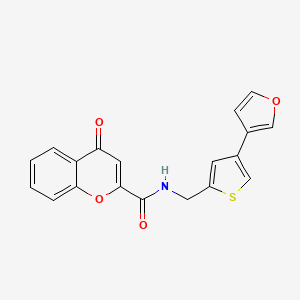 molecular formula C19H13NO4S B2377524 N-[[4-(Furan-3-yl)thiophen-2-yl]methyl]-4-oxochromene-2-carboxamide CAS No. 2380034-06-8