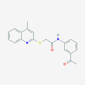molecular formula C20H18N2O2S B2377546 N-(3-acetylphenyl)-2-[(4-methylquinolin-2-yl)sulfanyl]acetamide CAS No. 671198-90-6