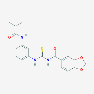 N-({3-[(2-methylpropanoyl)amino]phenyl}carbamothioyl)-1,3-benzodioxole-5-carboxamide